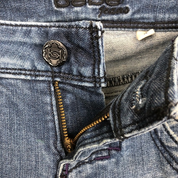 BEBE RHINESTONE SKINNY JEANS SZ 26 - Picture 6 of 8